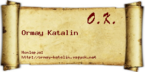 Ormay Katalin névjegykártya